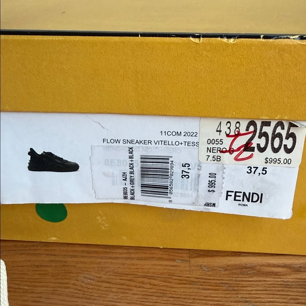 Fendi Black Low-Top FF Logo Roma Sneakers - Picture 8 of 9